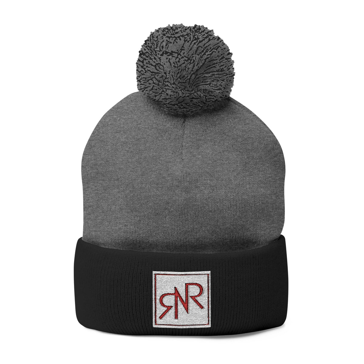 RNR Red Patch embroidered Pom-Pom Knit Beanie