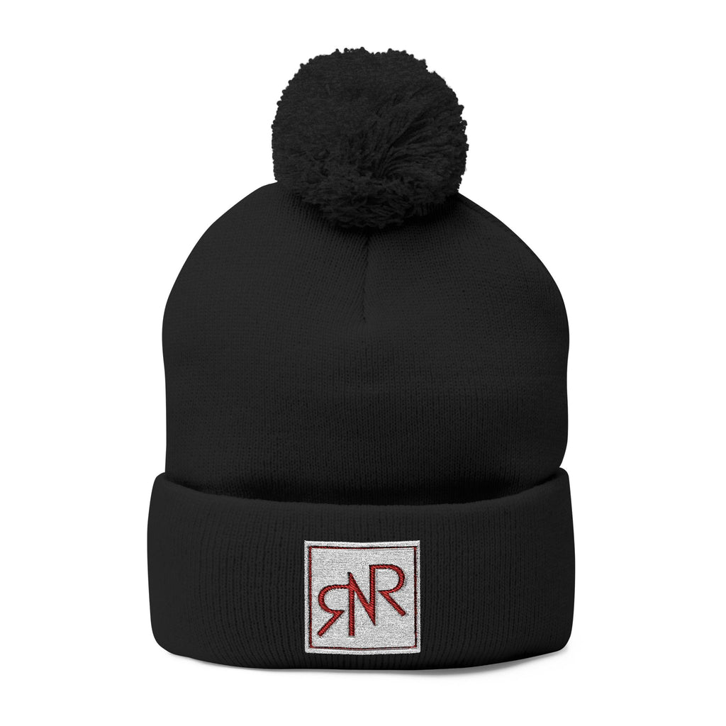 RNR Red Patch embroidered Pom-Pom Knit Beanie