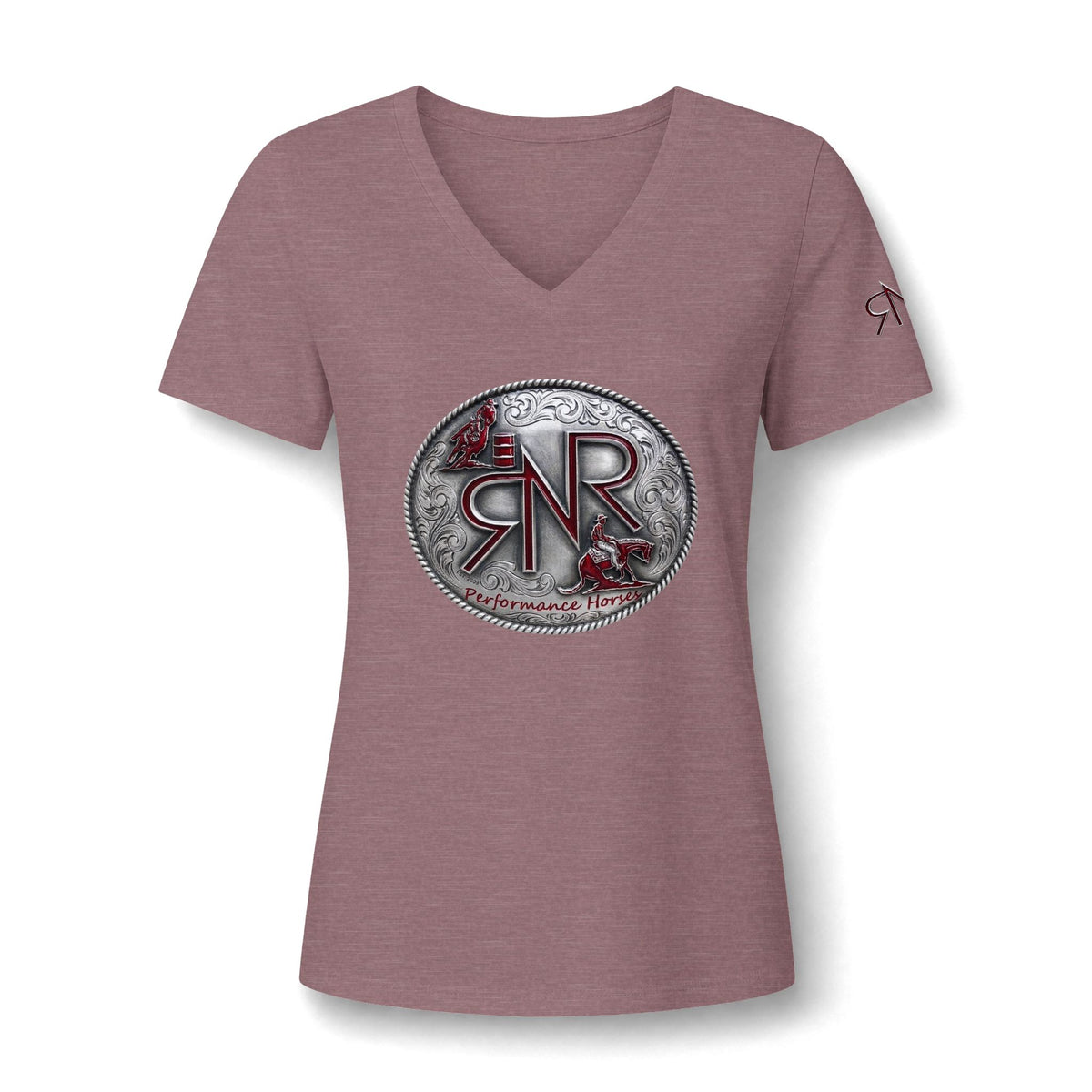 Women's Relaxed V-Neck Tee - RNR Buckle Logo