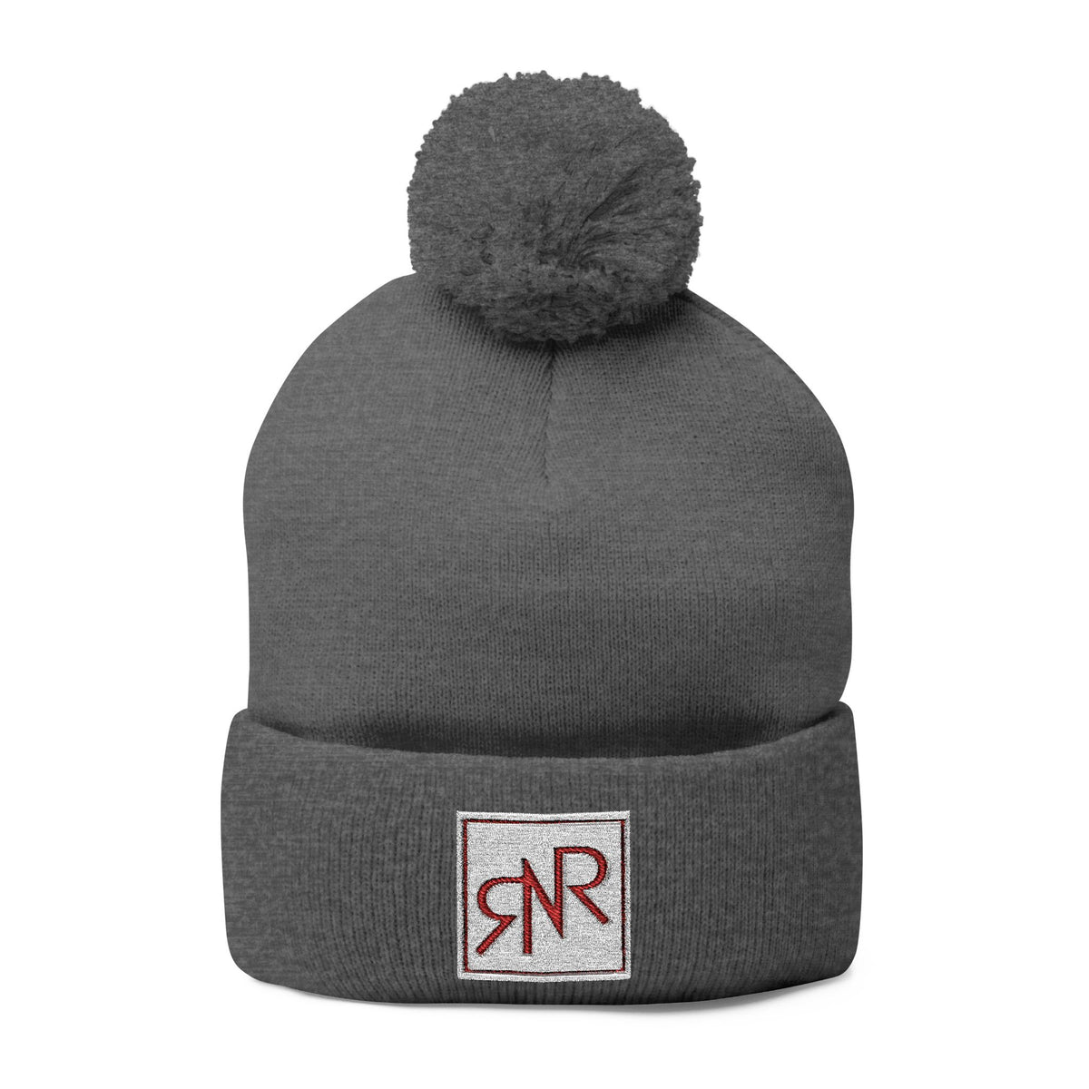 RNR Red Patch embroidered Pom-Pom Knit Beanie