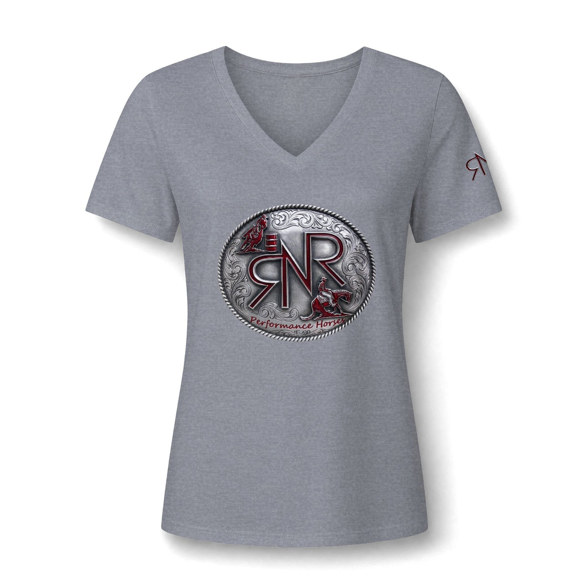 Women's Relaxed V-Neck Tee - RNR Buckle Logo