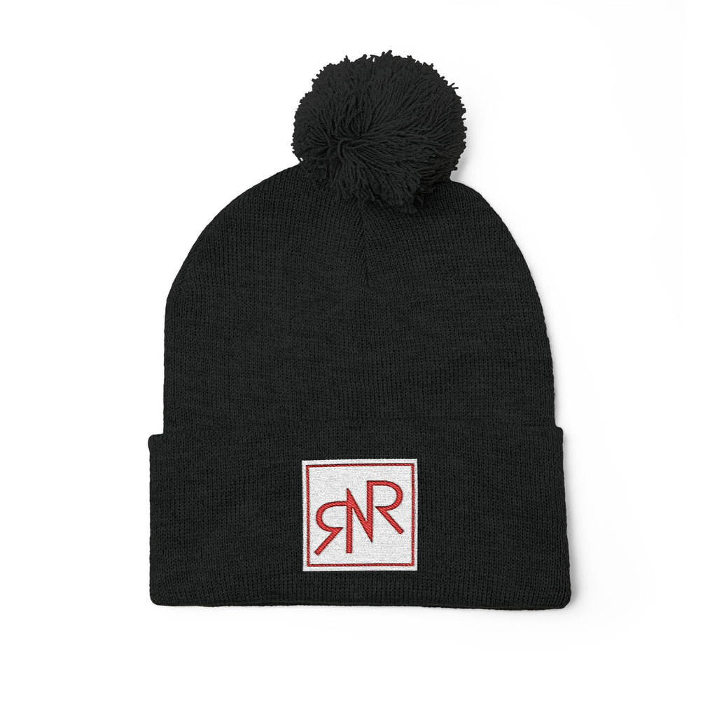 RNR Red Patch embroidered Pom-Pom Knit Beanie