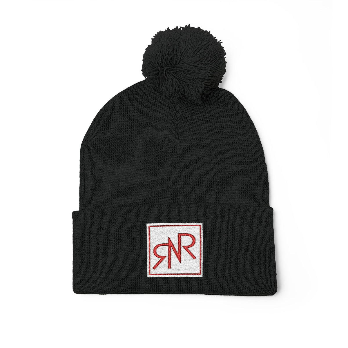 RNR Red Patch embroidered Pom-Pom Knit Beanie