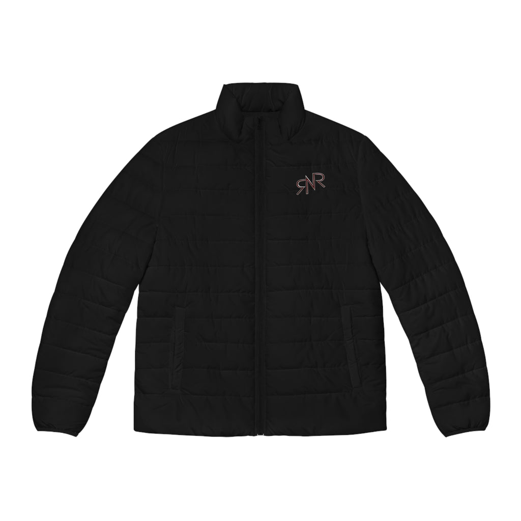 RNR Print Men's Puffer Jacket - Black