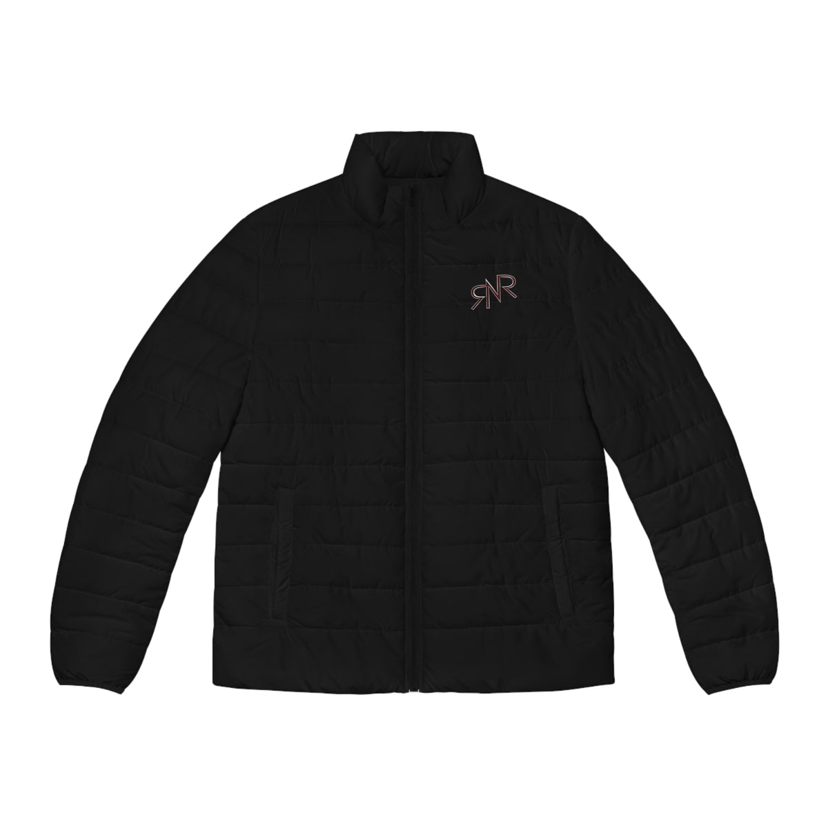 RNR Print Men's Puffer Jacket - Black