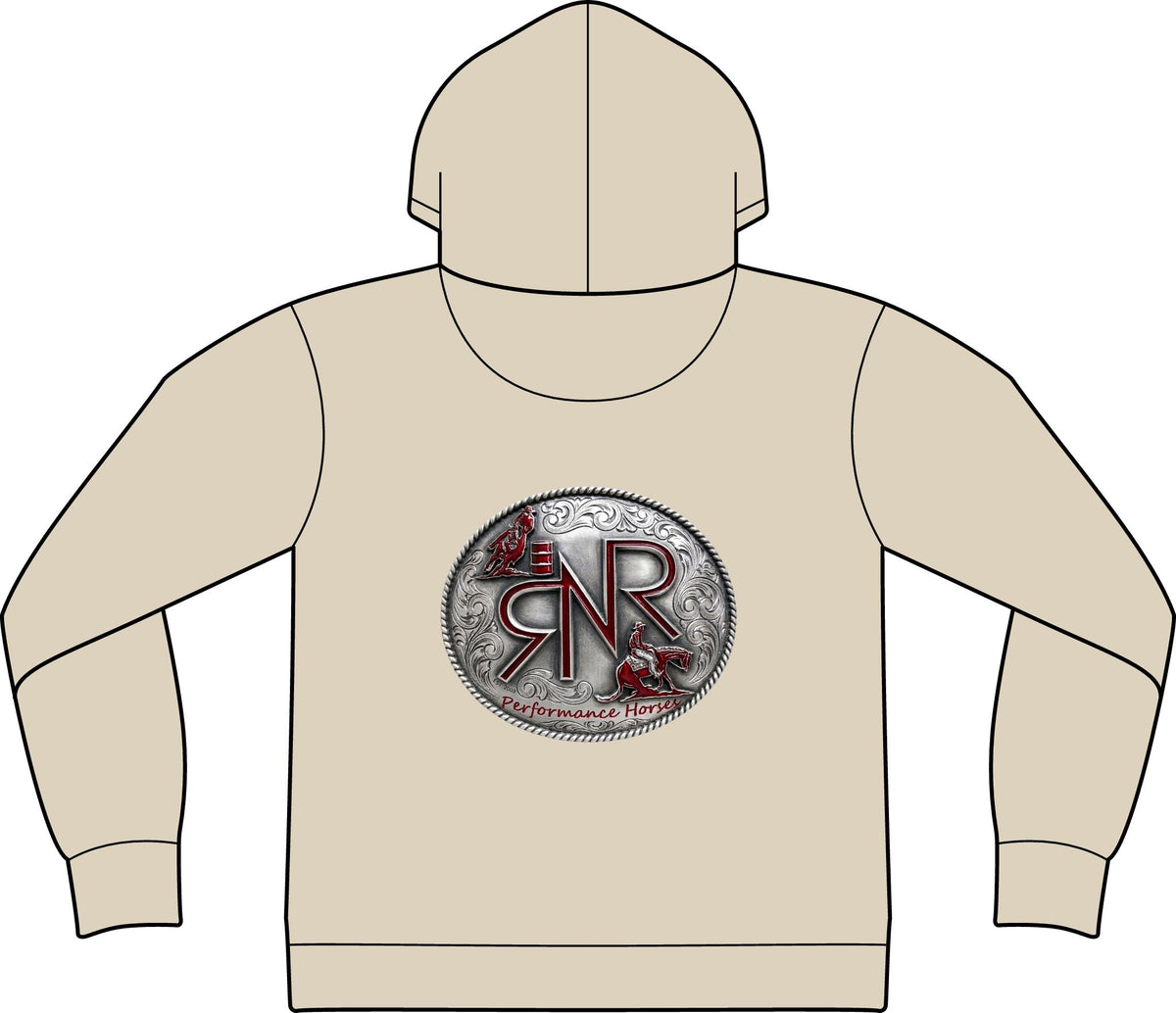 RNR Brand and Buckle Logo Epic Fleece Pullover Hooded Sweatshirt w/ Phone Pocket