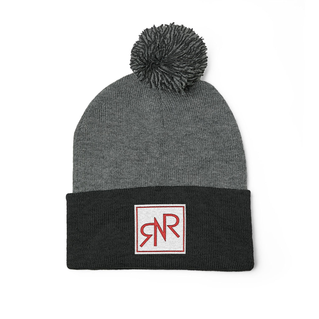 RNR Red Patch embroidered Pom-Pom Knit Beanie