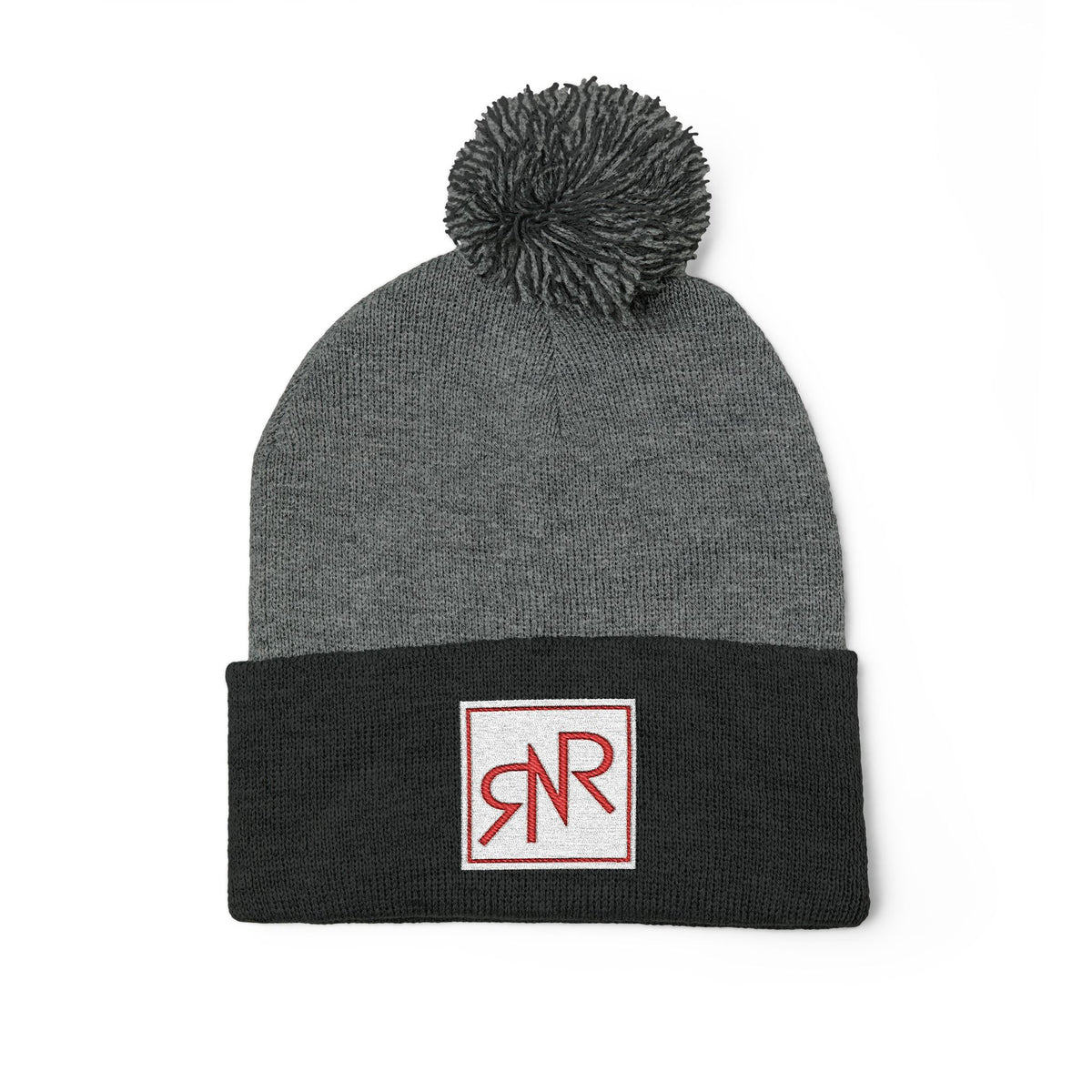 RNR Red Patch embroidered Pom-Pom Knit Beanie