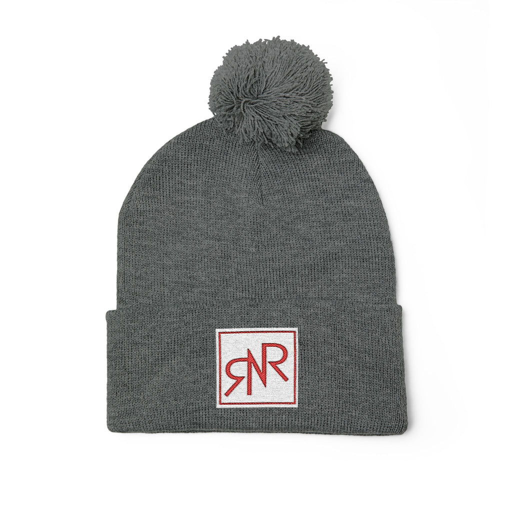 RNR Red Patch embroidered Pom-Pom Knit Beanie