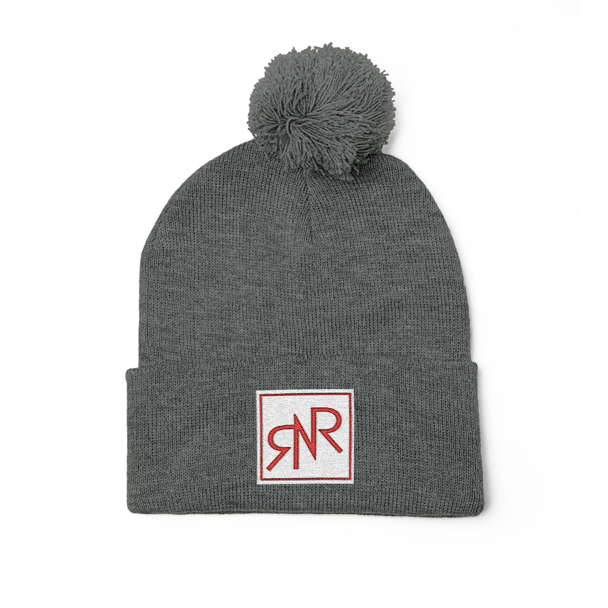 RNR Red Patch embroidered Pom-Pom Knit Beanie